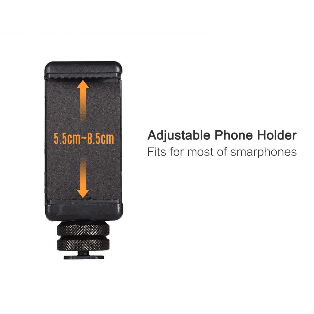 Adjustable Phone Holder Smartphone Clip + Cold Shoe Mount