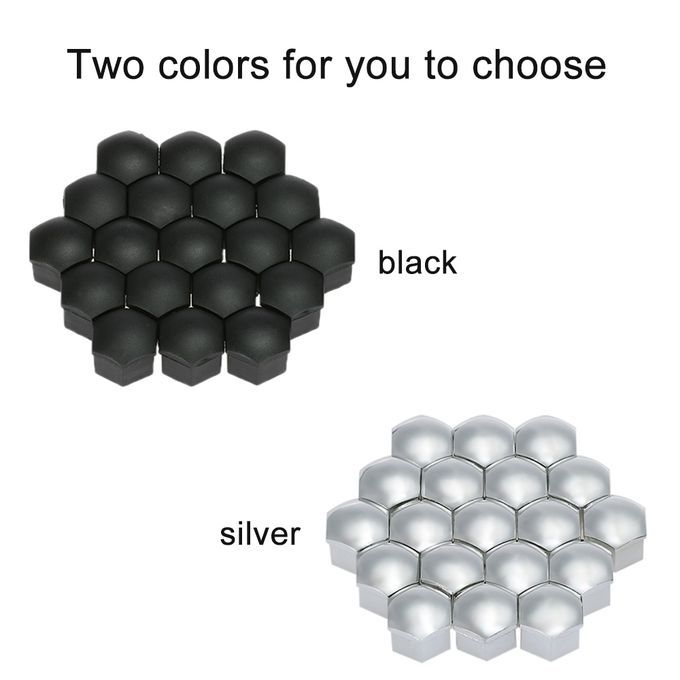 Set Of 20pcs Universal 17mm Plastic Car Wheel Nut Covers