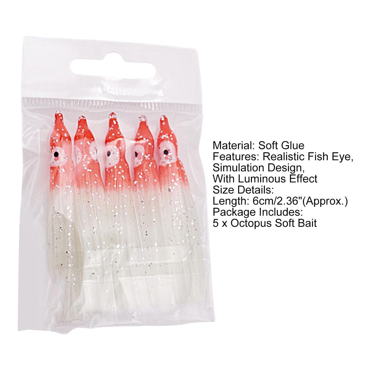 5Pcs Artificial Seawater Boat Fishing Soft Squid Skirt Baits A