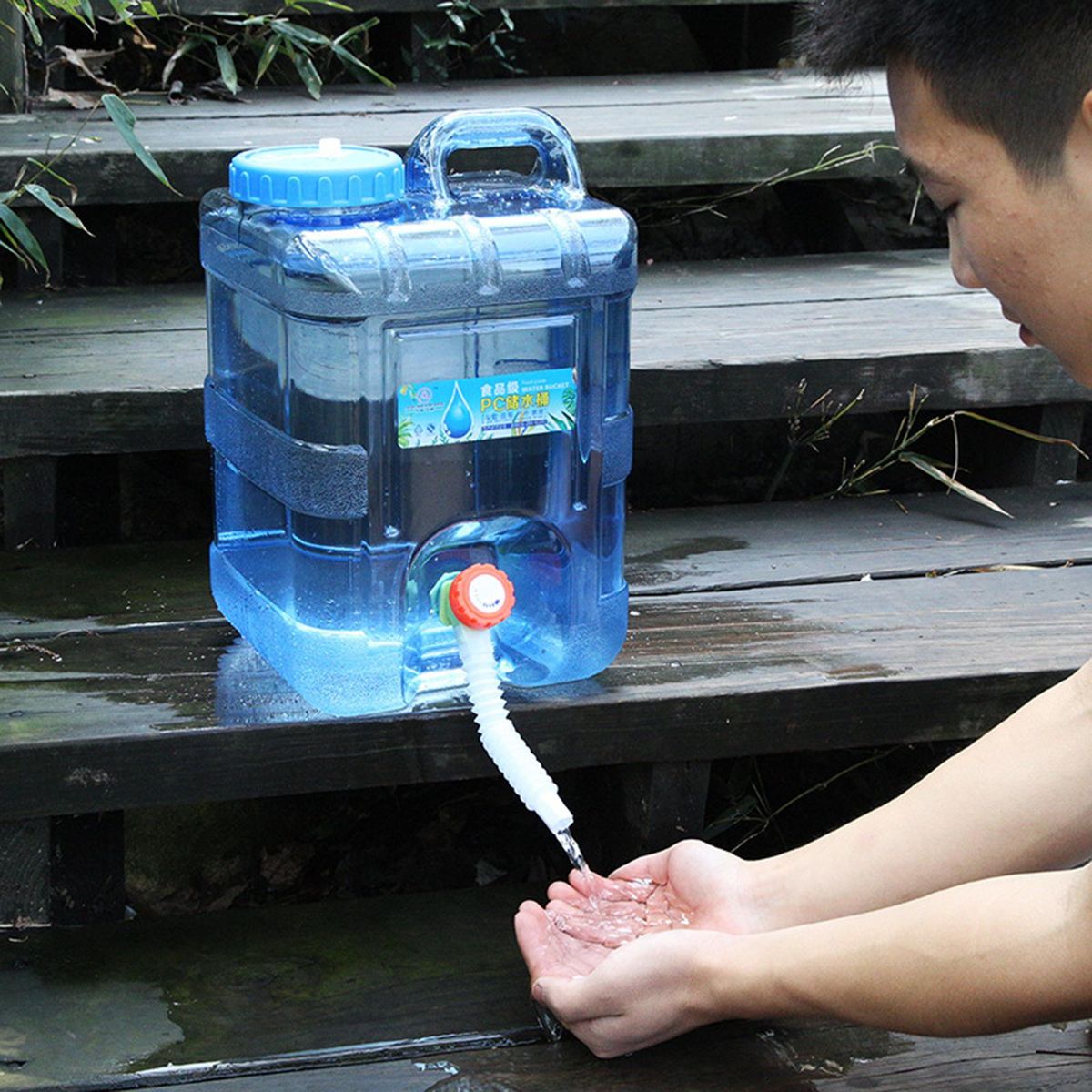 Water Container With Faucet Drink Dispenser Water Bottle Carrier For