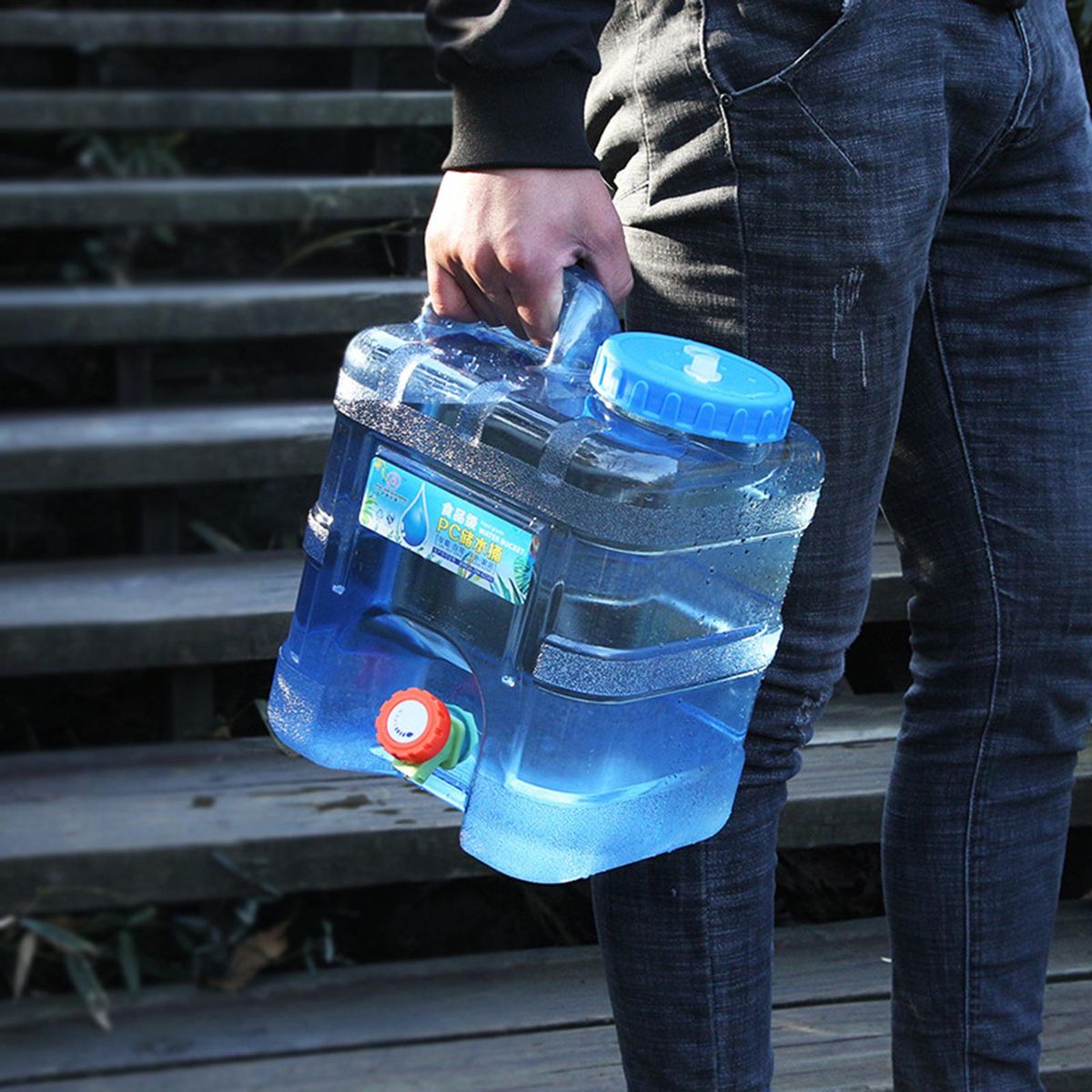Water Container With Faucet Drink Dispenser Water Bottle Carrier For