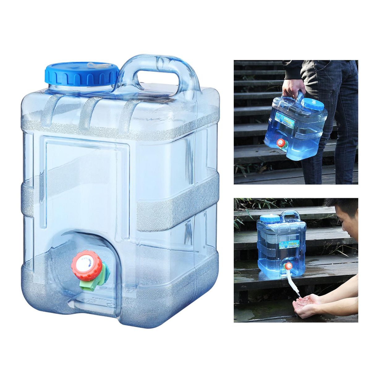 Water Container With Faucet Drink Dispenser Water Bottle Carrier For