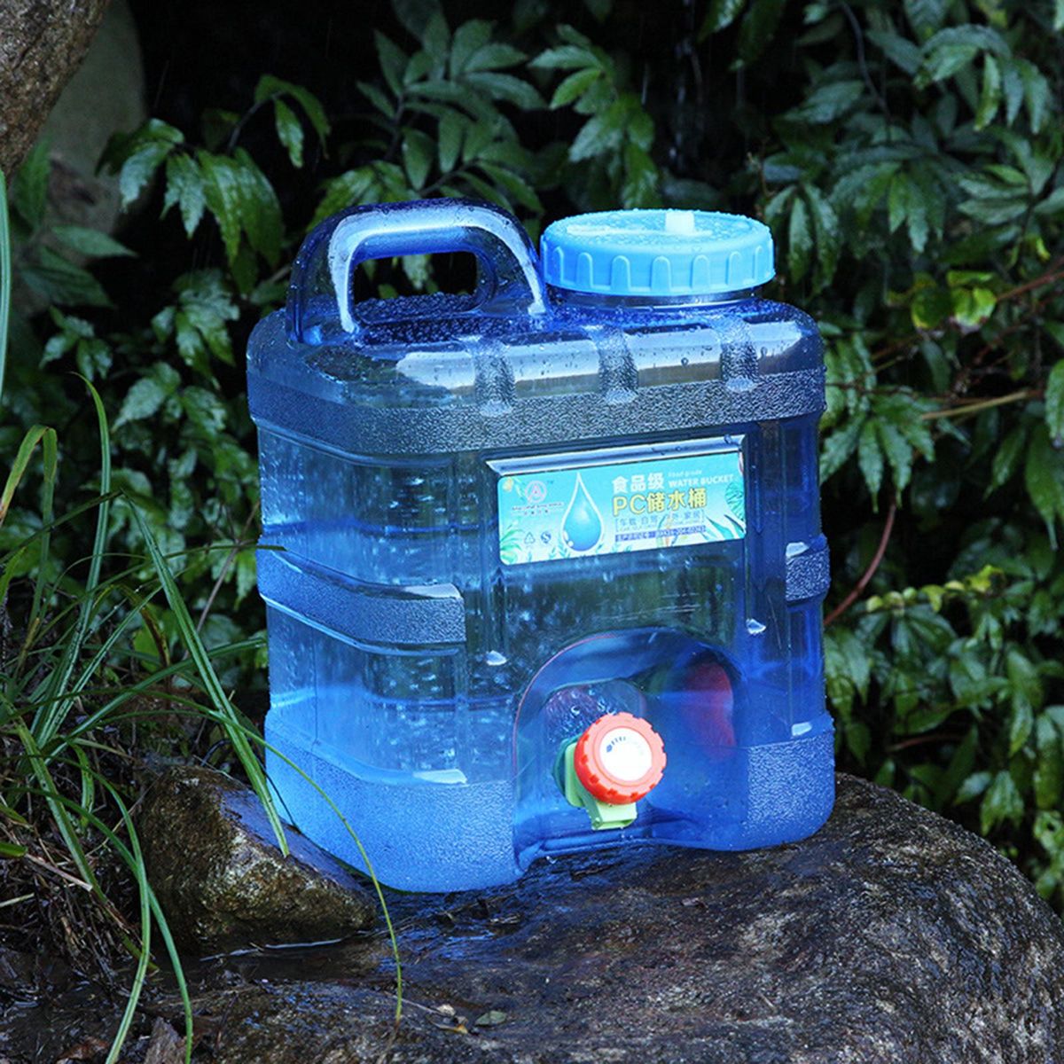 Water Container With Faucet Drink Dispenser Water Bottle Carrier For