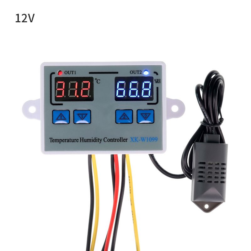 XK-W1099 Dual Digital Thermostat Humidistat Egg Incubator Temperature Humidity Controller Regulator Thermometer Hygrometer