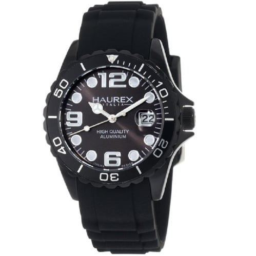 Women's Ink Black Rubber Band Aluminum Watch - 1K374DNN