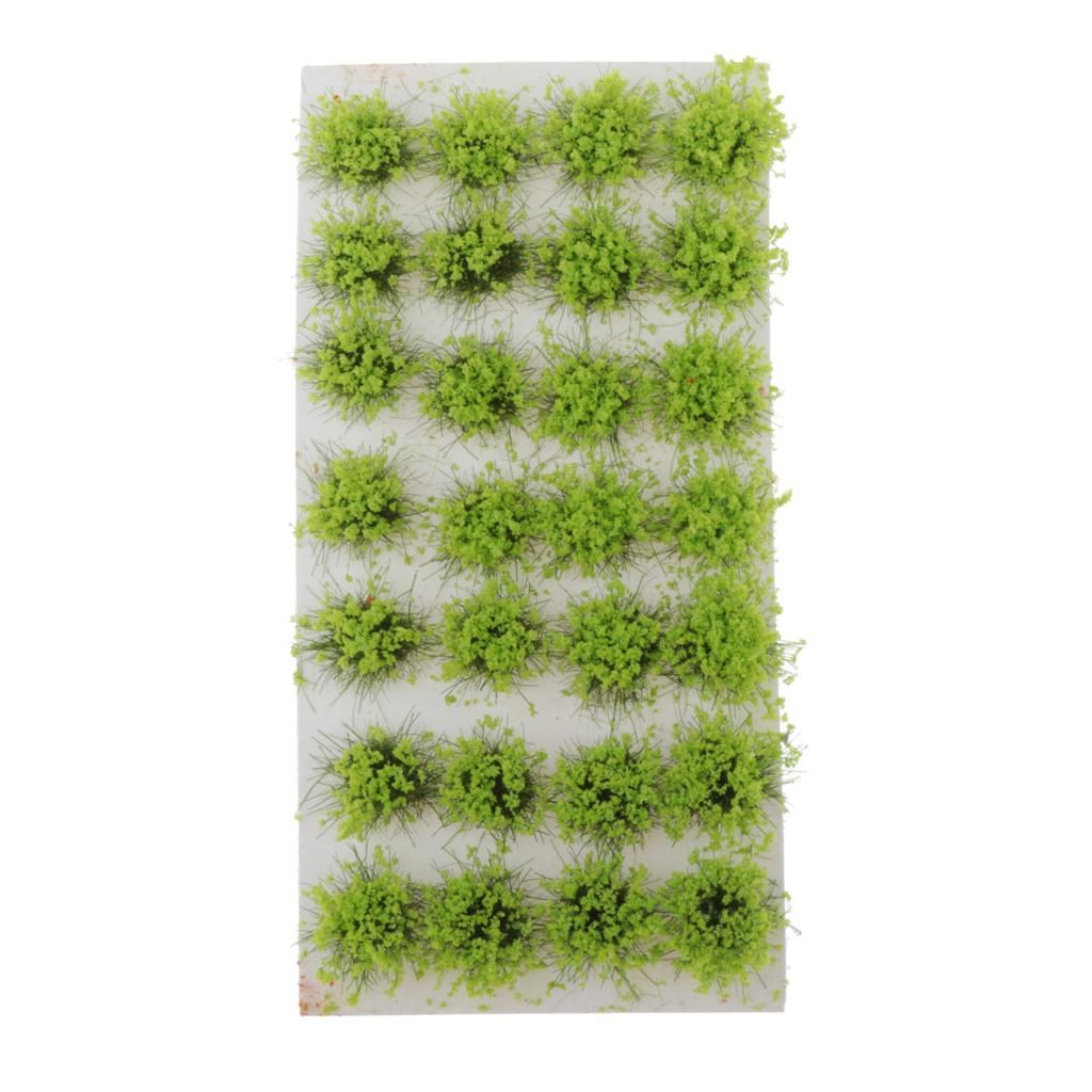 28X  8mm  Miniature Model Self Adhesive Static Tufts Grass 8mm Green
