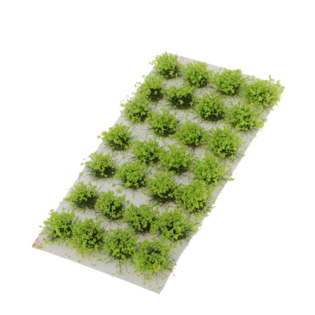 28X  8mm  Miniature Model Self Adhesive Static Tufts Grass 8mm Green