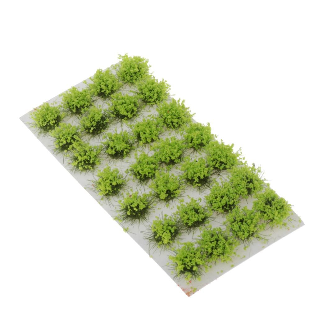 28X  8mm  Miniature Model Self Adhesive Static Tufts Grass 8mm Green