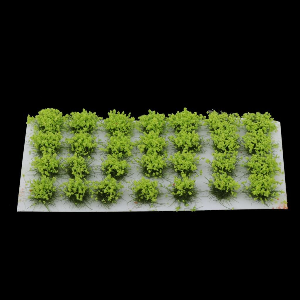 28X  8mm  Miniature Model Self Adhesive Static Tufts Grass 8mm Green