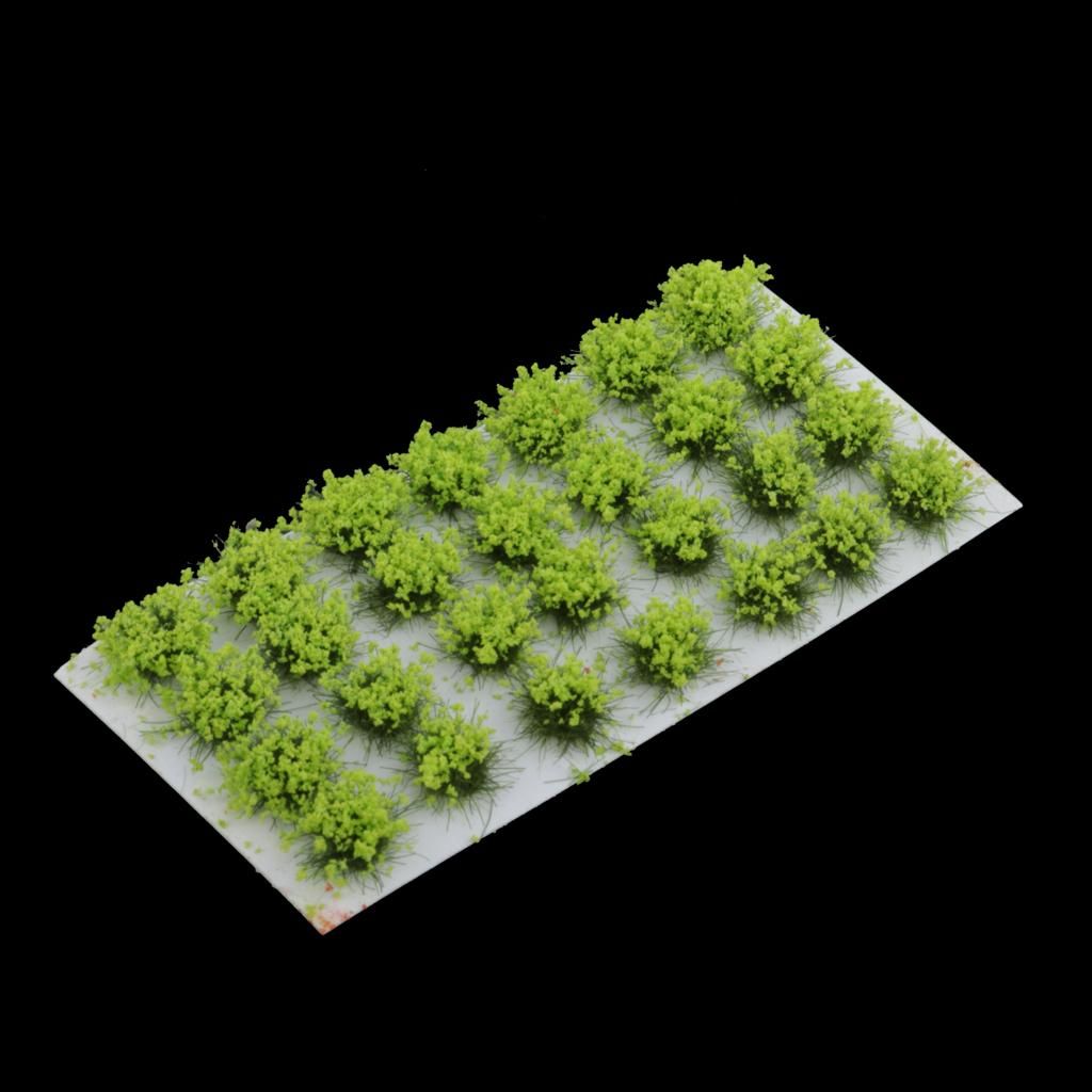 28X  8mm  Miniature Model Self Adhesive Static Tufts Grass 8mm Green