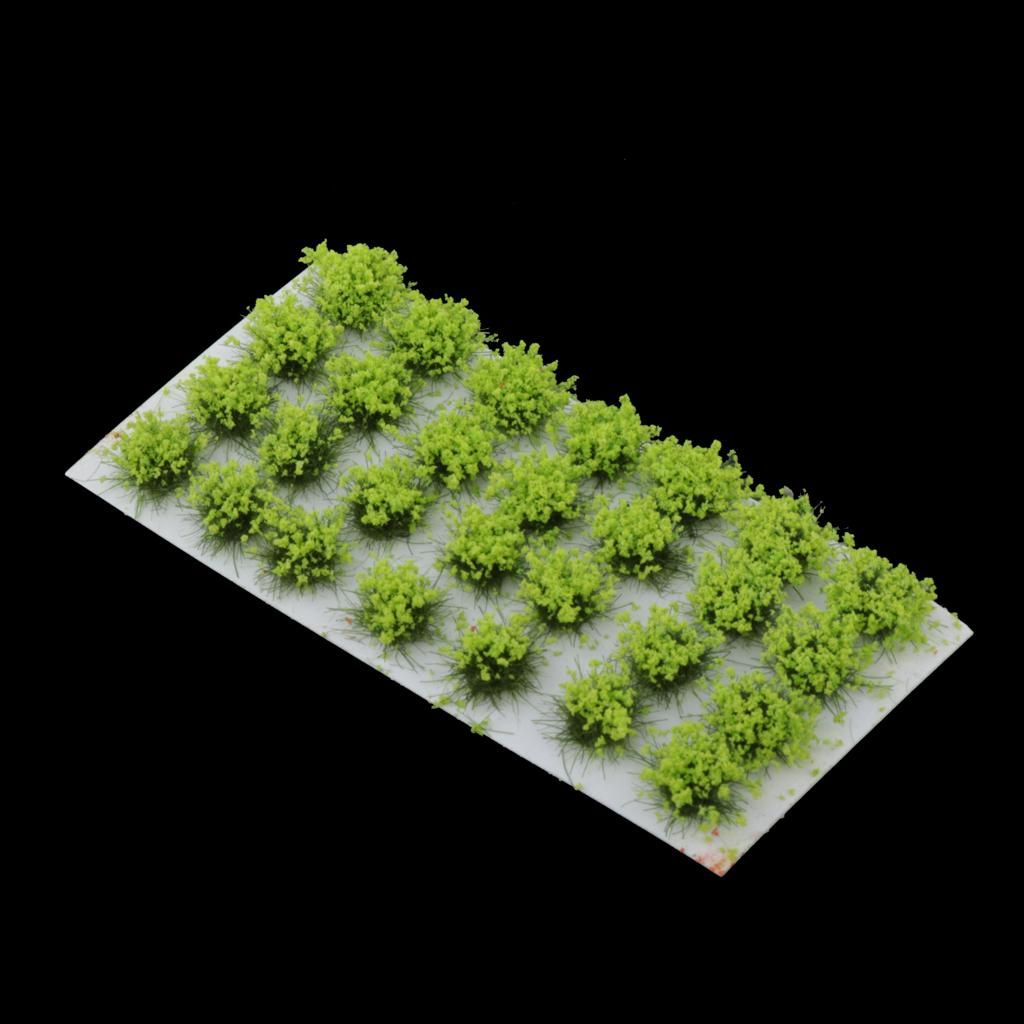 28X  8mm  Miniature Model Self Adhesive Static Tufts Grass 8mm Green