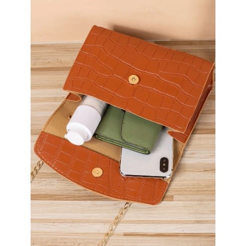 Women Croc Body Square Handbags - 5x8"