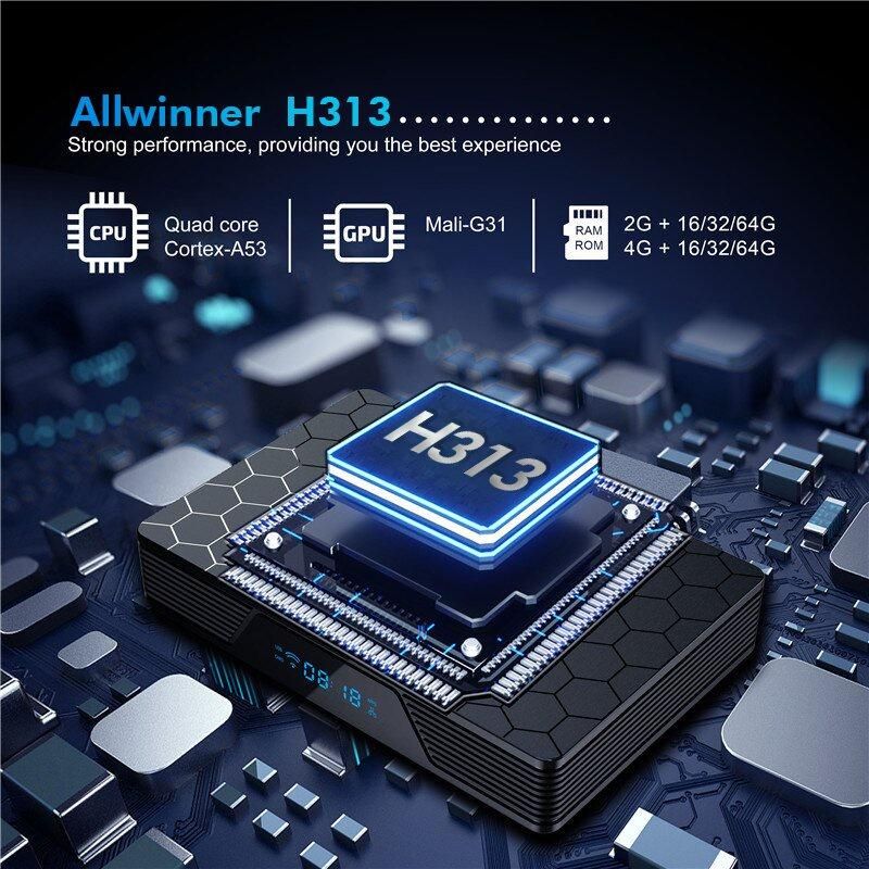 Smart Home TV Box Android 10.0 M98 PRO 16G H313 Core HD 4K Google Play Media Player Intelligent
