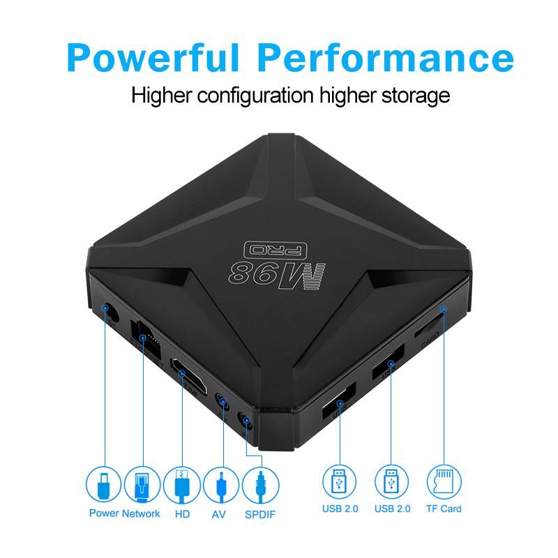 Smart Home TV Box Android 10.0 M98 PRO 16G H313 Core HD 4K Google Play Media Player Intelligent