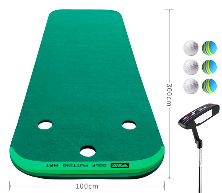 Indoor Golf Putter Practice Equipment - Matt + Club + Balls