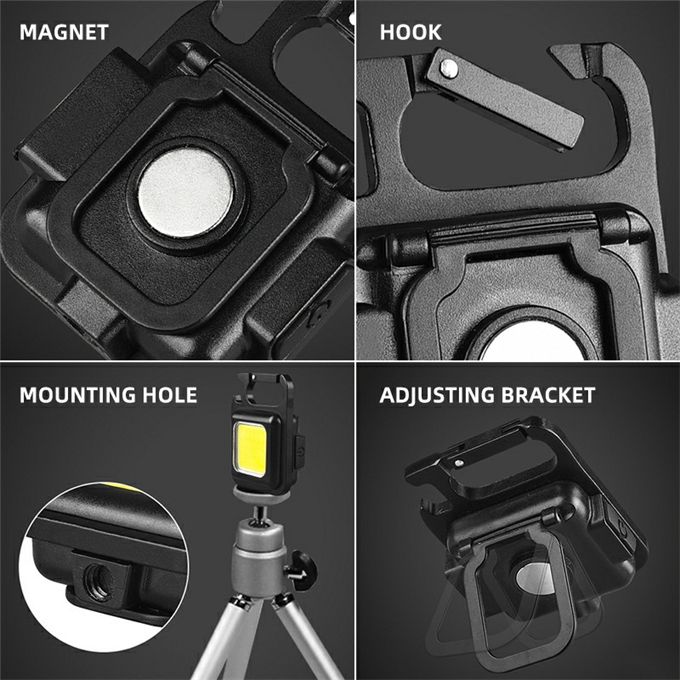 Mini Cob Lamp With Keychain For Multi-Purpose Bottle Opener