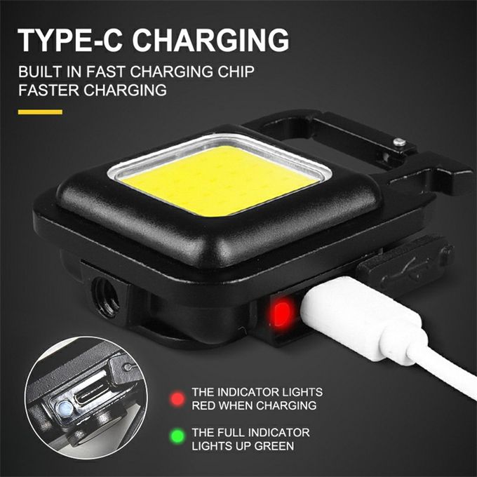 Mini Cob Lamp With Keychain For Multi-Purpose Bottle Opener