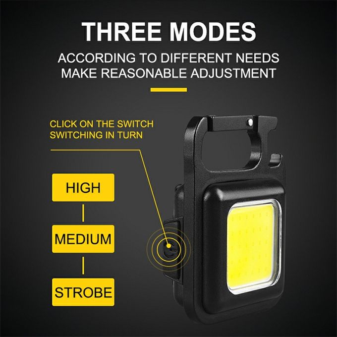 Mini Cob Lamp With Keychain For Multi-Purpose Bottle Opener
