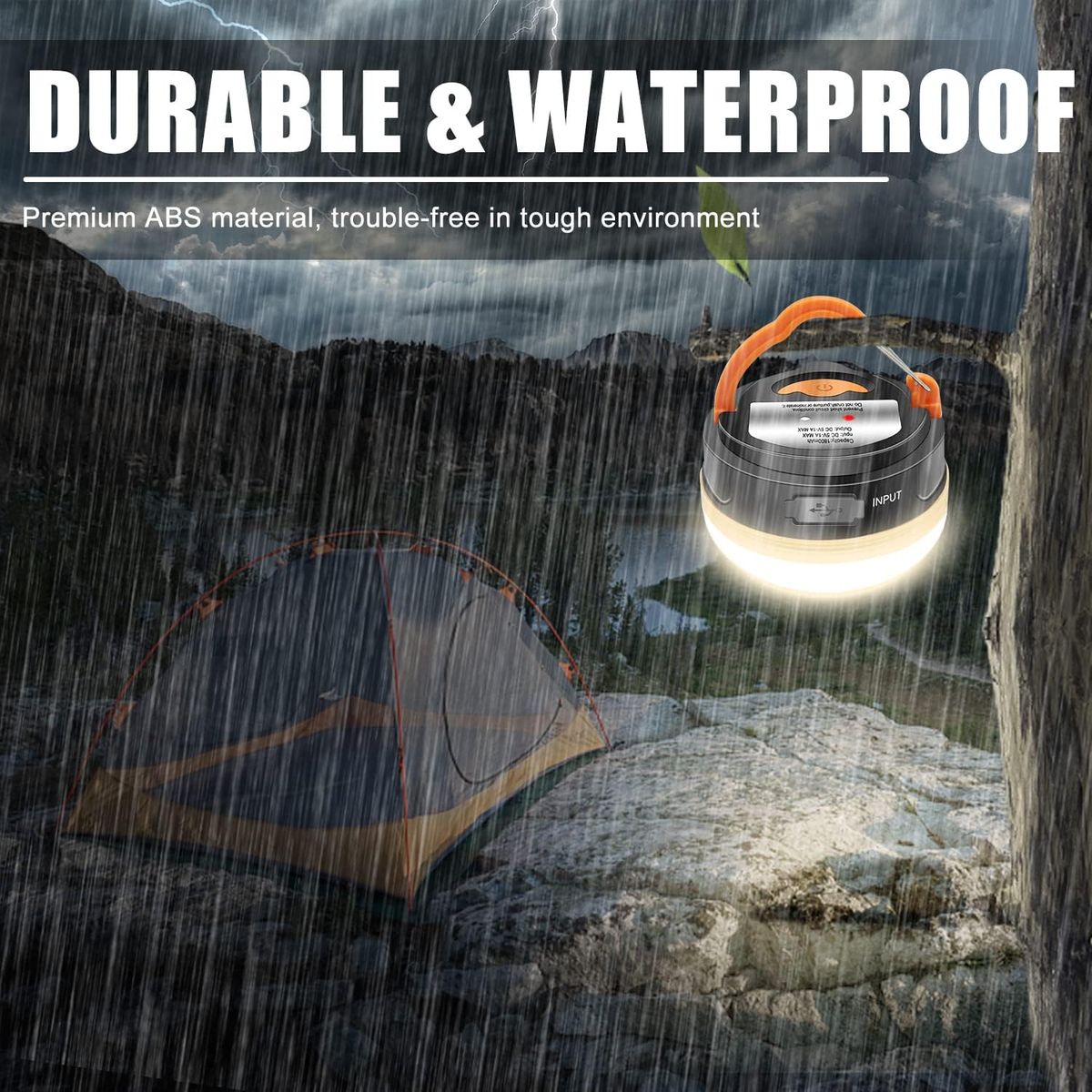 LED Camping Lantern, USB Rechargeable Camping Lamp