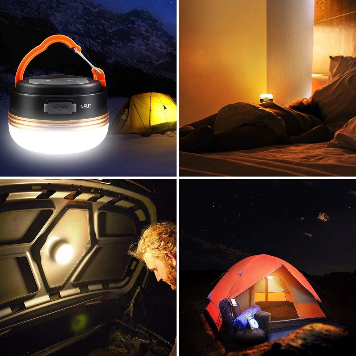 LED Camping Lantern, USB Rechargeable Camping Lamp