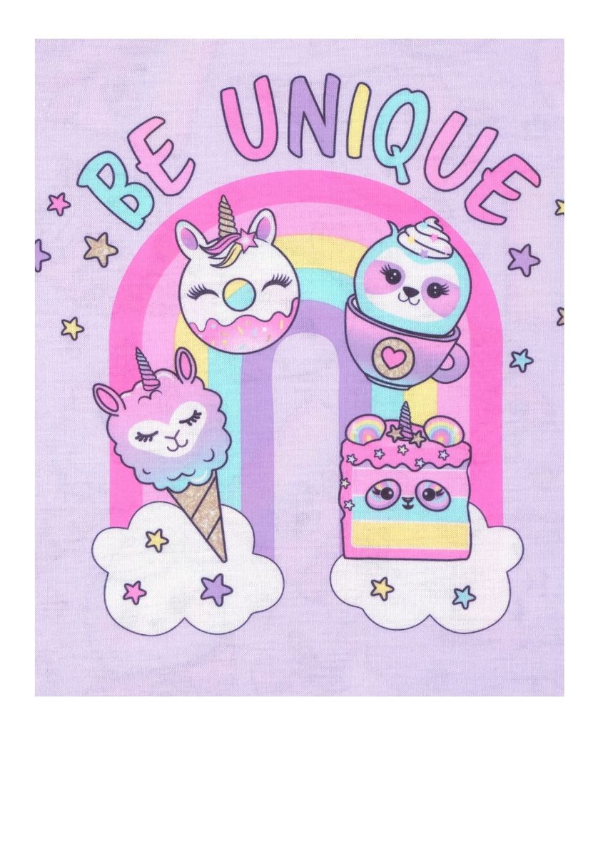 Girl Be Uniquely Kind Panda Llamacorn Snug Fit Cotton Pyjamas Sleepwear