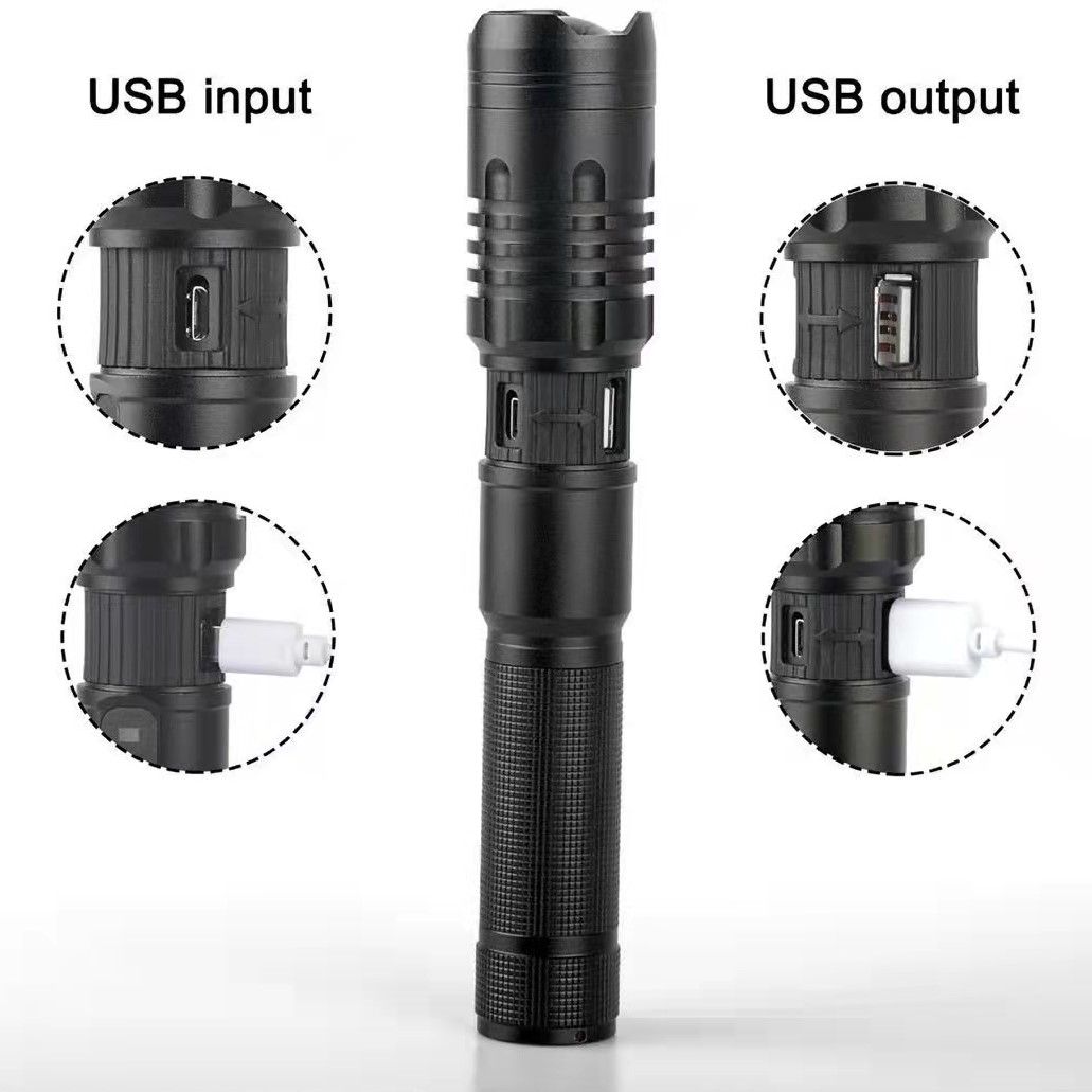 Tactical Flashlight Rechargeable Led Powerful Torch 5 Modes