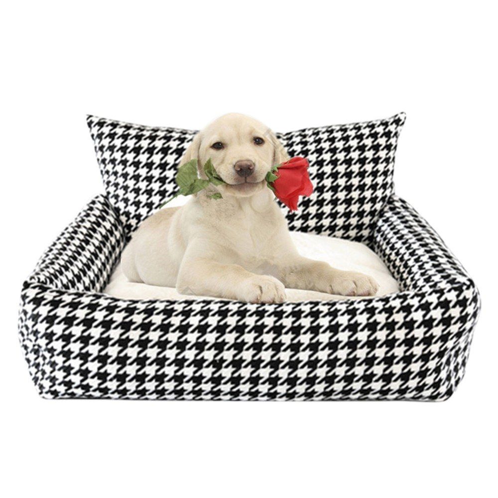 Kennel Plaid Pet Cuddler Bed Mattress Cat Litter Warm Pet