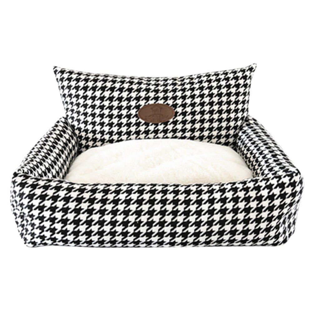Kennel Plaid Pet Cuddler Bed Mattress Cat Litter Warm Pet