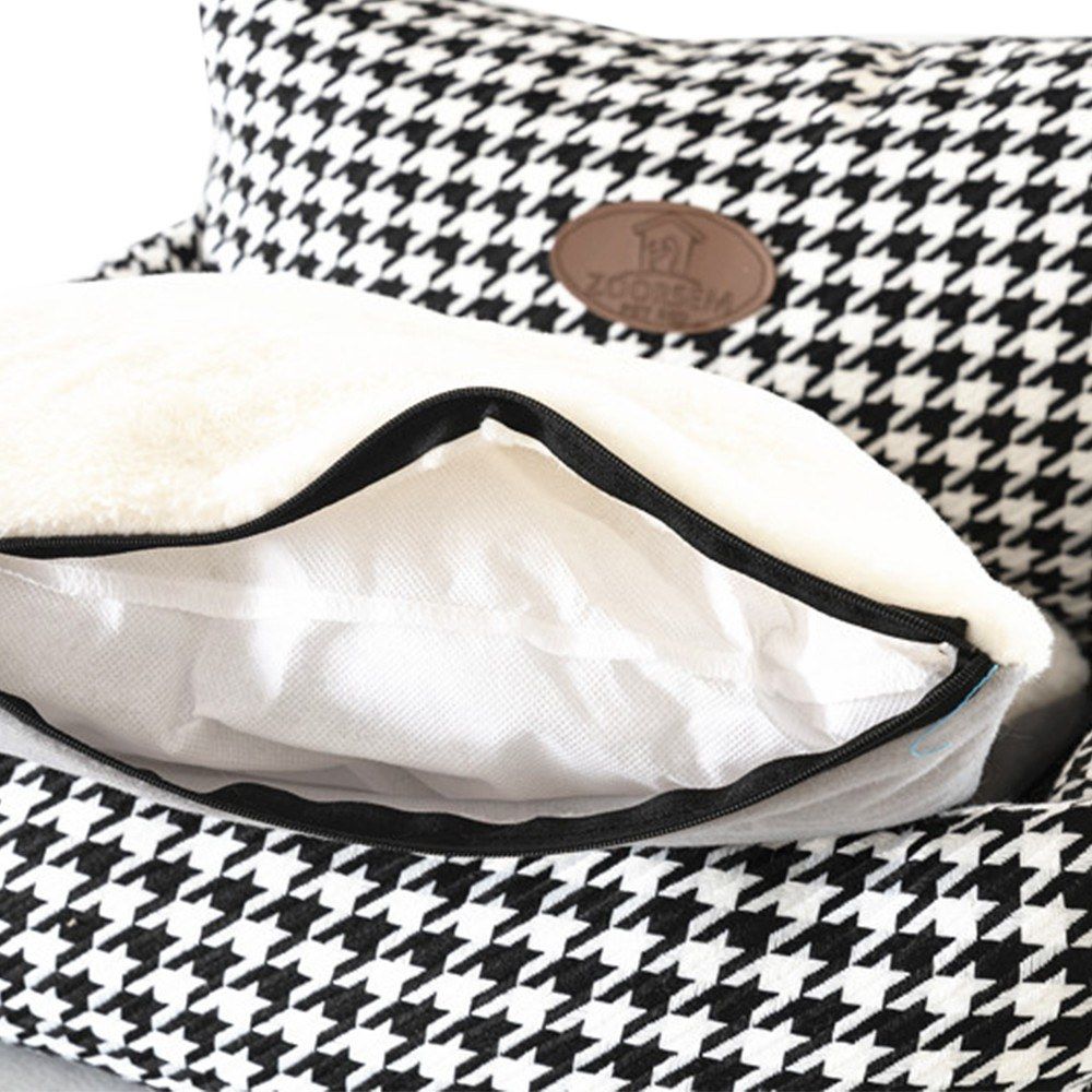 Kennel Plaid Pet Cuddler Bed Mattress Cat Litter Warm Pet