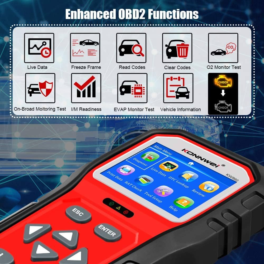 KW860 OBD2 Diagnostic Tool Car Scanner Diagnostic For All Cars And Trucks