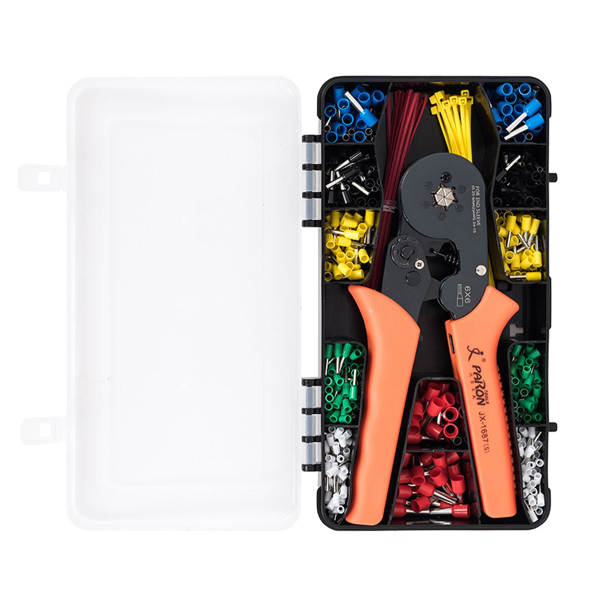 Crimping Tool Kit Includes 24-10 AWG Adjustable Ratchet Wire