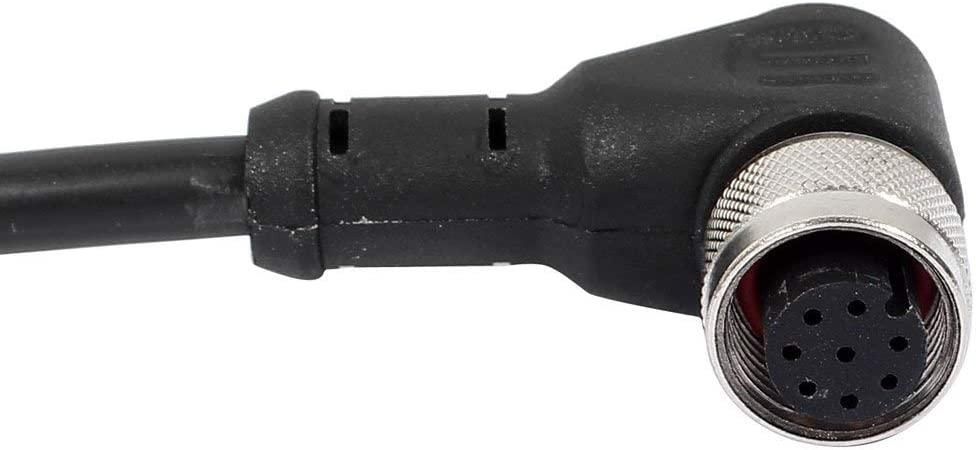 2M aviation socket cable with 8-pin M12 bend female connector
