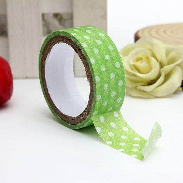 15mm*3M Dot Print Washi Decorative Paper Fabric Tape For DIY Gifts Making Sticker