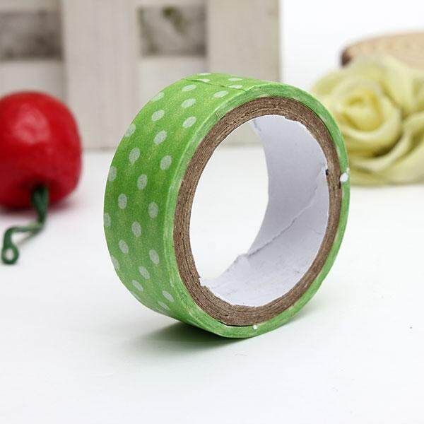 15mm*3M Dot Print Washi Decorative Paper Fabric Tape For DIY Gifts Making Sticker