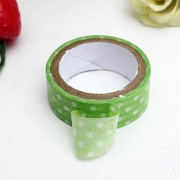 15mm*3M Dot Print Washi Decorative Paper Fabric Tape For DIY Gifts Making Sticker