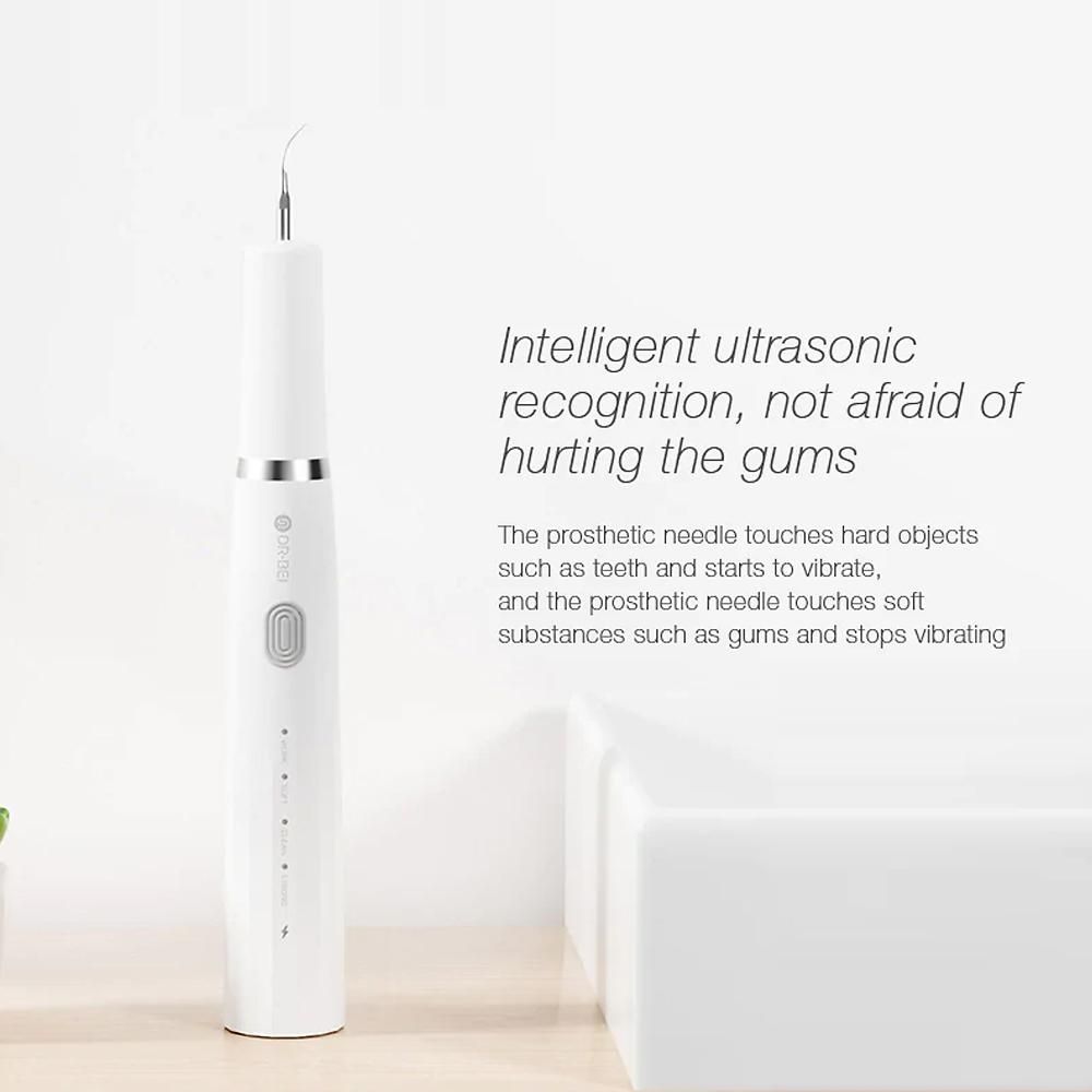 DR.BEI YC2 Ultrasonic Scaler IPX7 Waterproof Dental Calculus Remover w/3 Modes/Overhead LED Auxiliary Light Portable Rechargeable Household Tartar Scraper Electric Plaque Remover Tooth Stains Cleaning Tool for Adults
