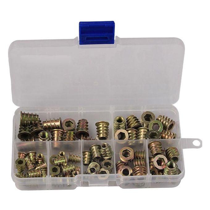 Set Of 70 Assorted Hexagon Nuts M4 M5 M6 For Furniture Wood Insert