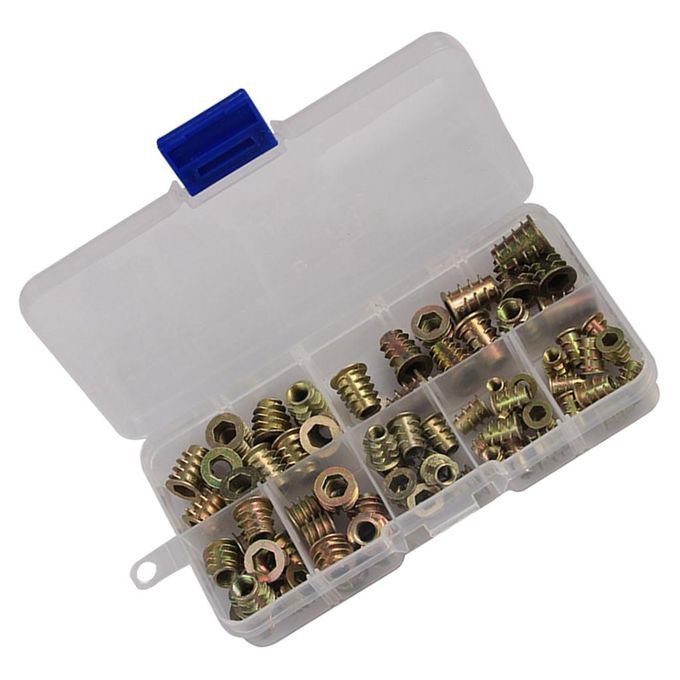 Set Of 70 Assorted Hexagon Nuts M4 M5 M6 For Furniture Wood Insert