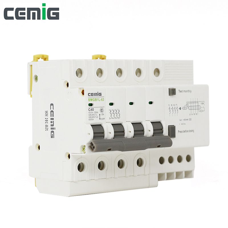 Circuit Miniature SMGB1L-63 MCB Breaker Cemig Phase Leakage