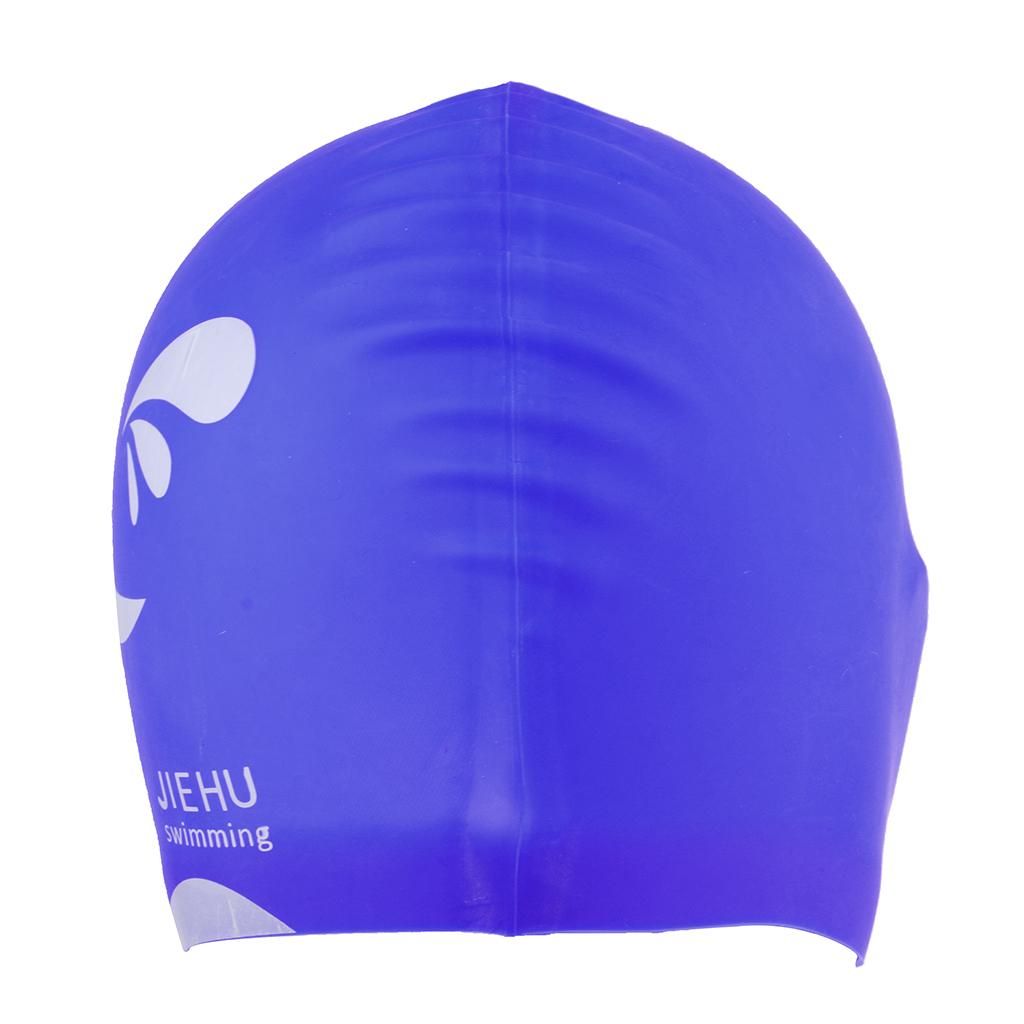 Swim Cap For Long Hair, Silicone Swim Cap For Dreadlocks Unisex Blue