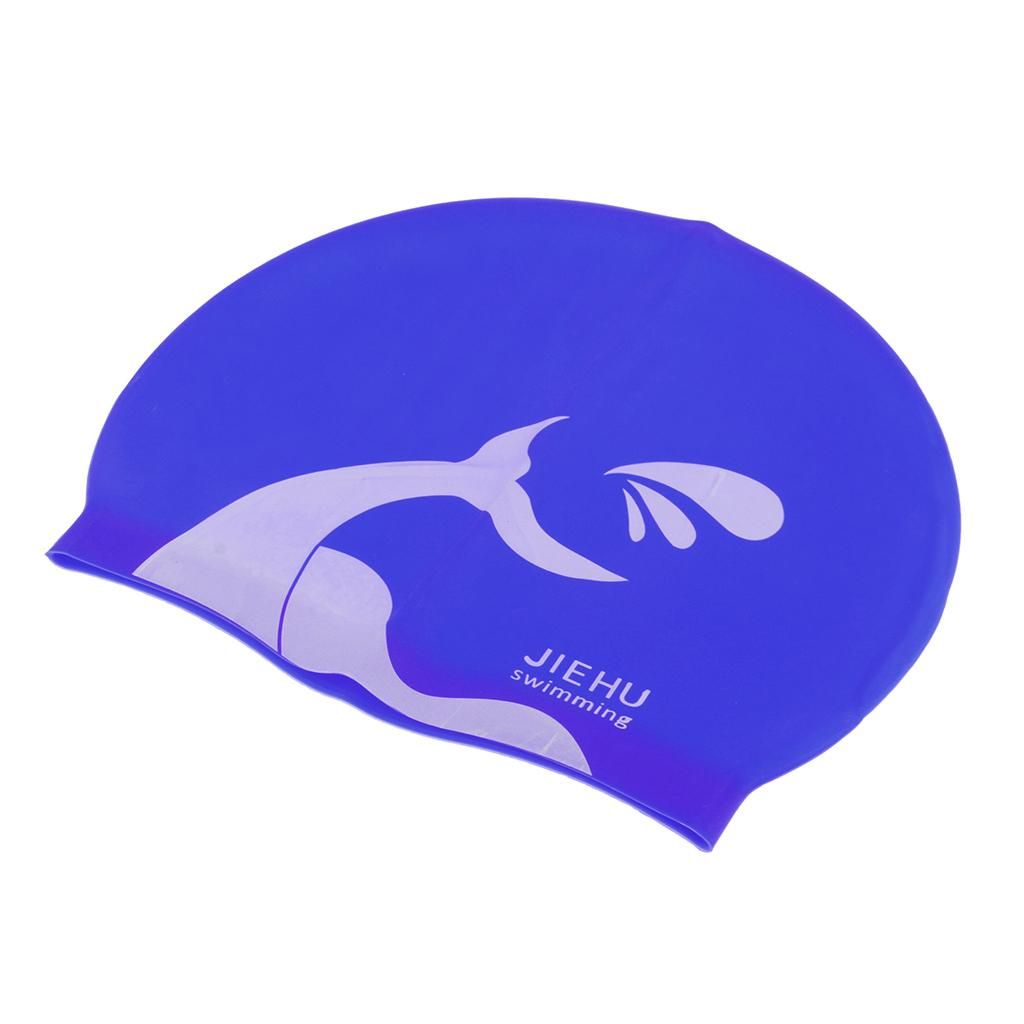 Swim Cap For Long Hair, Silicone Swim Cap For Dreadlocks Unisex Blue