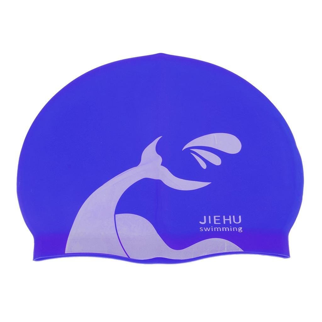 Swim Cap For Long Hair, Silicone Swim Cap For Dreadlocks Unisex Blue