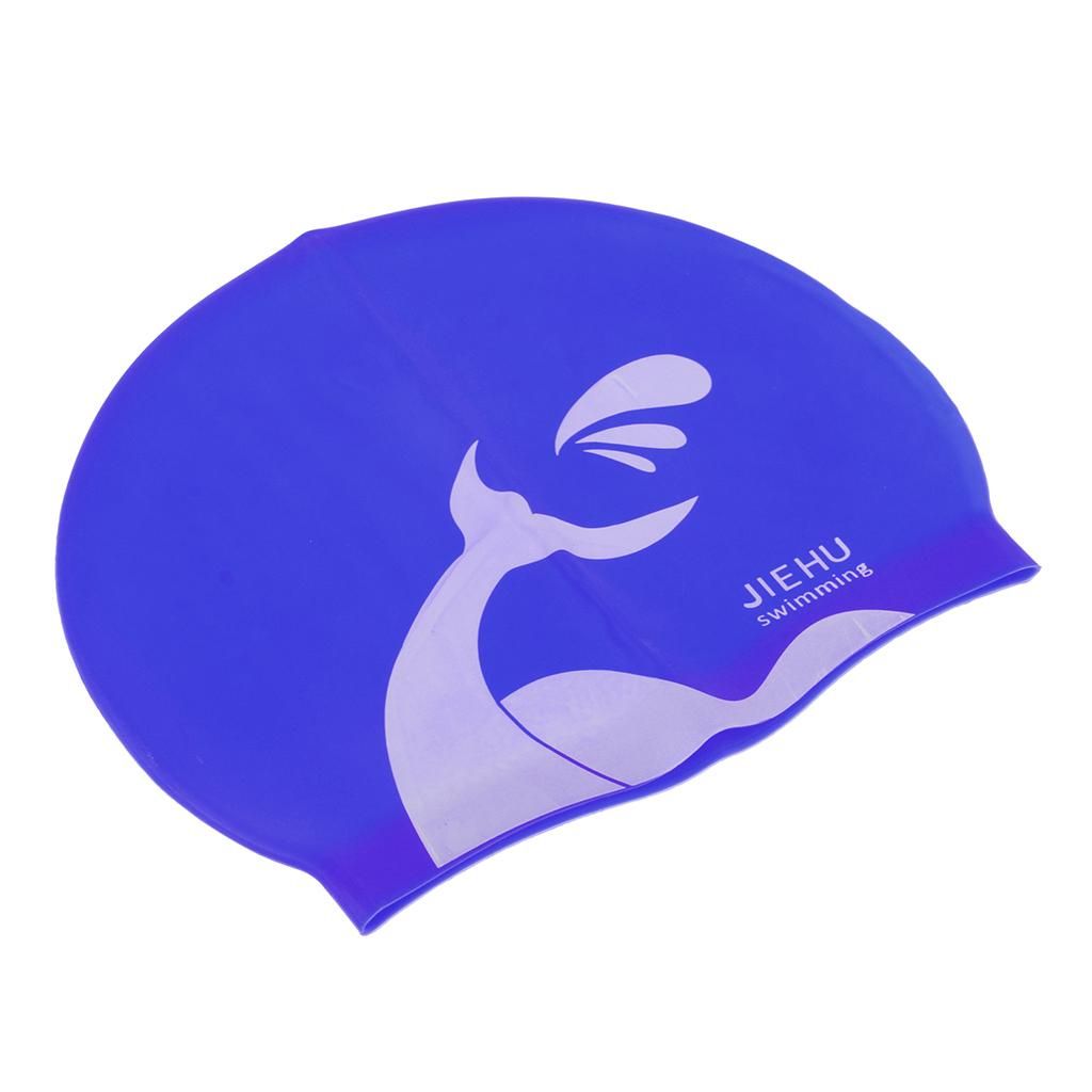 Swim Cap For Long Hair, Silicone Swim Cap For Dreadlocks Unisex Blue