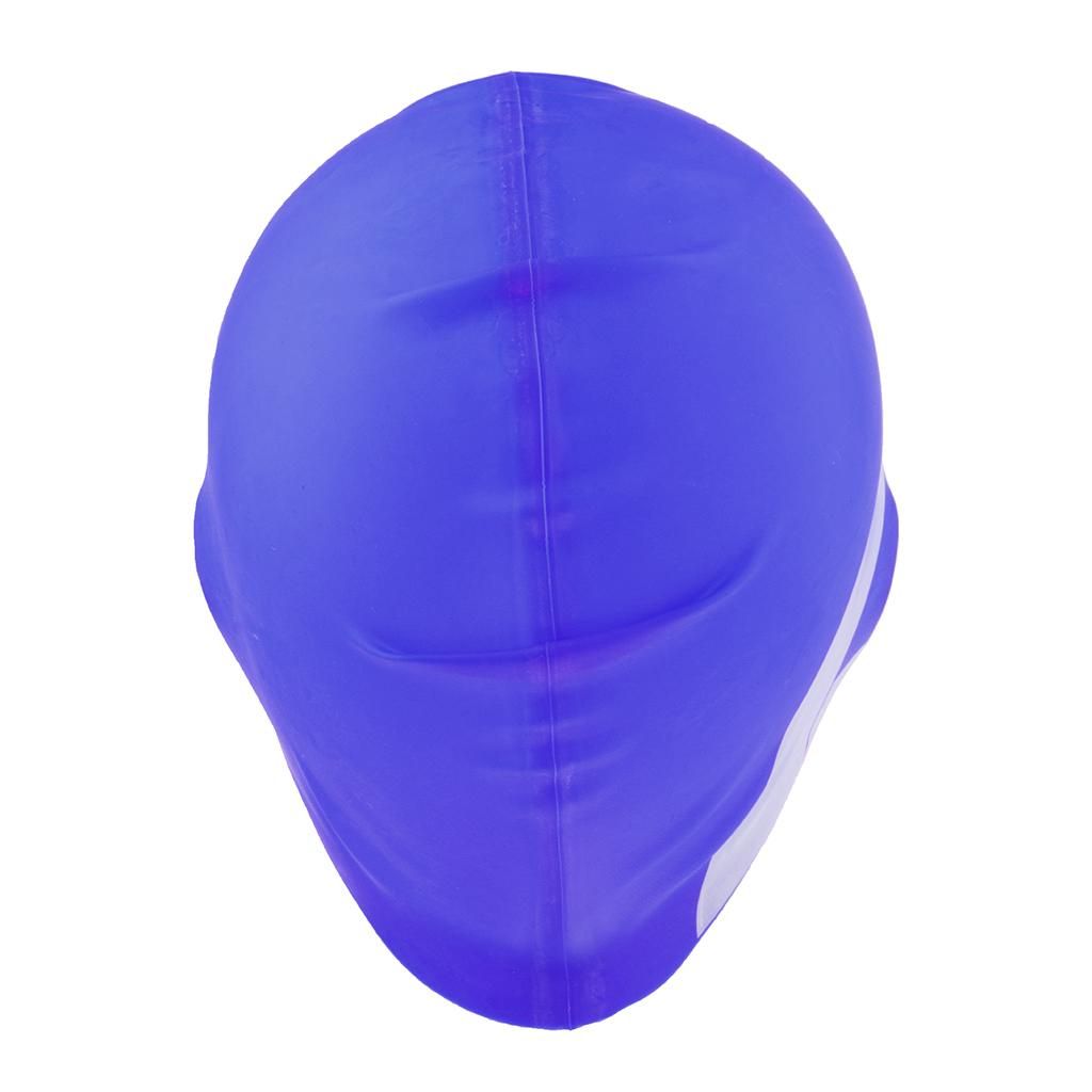 Swim Cap For Long Hair, Silicone Swim Cap For Dreadlocks Unisex Blue