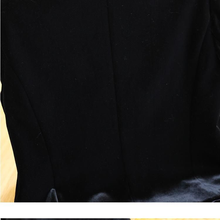 High-End Socialite Temperament Wild plus Size Black Velvet Short Suit Coat Female 2023 Spring and Autumn Top