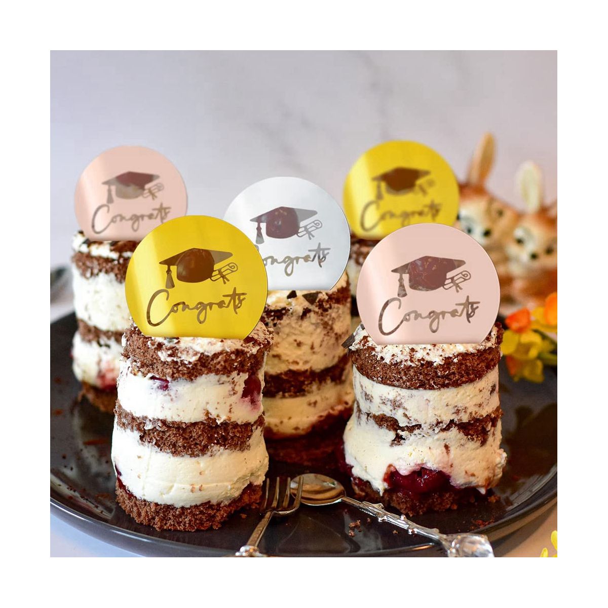 36Pcs Graduation Cupcake Toppers Acrylic Cake D
