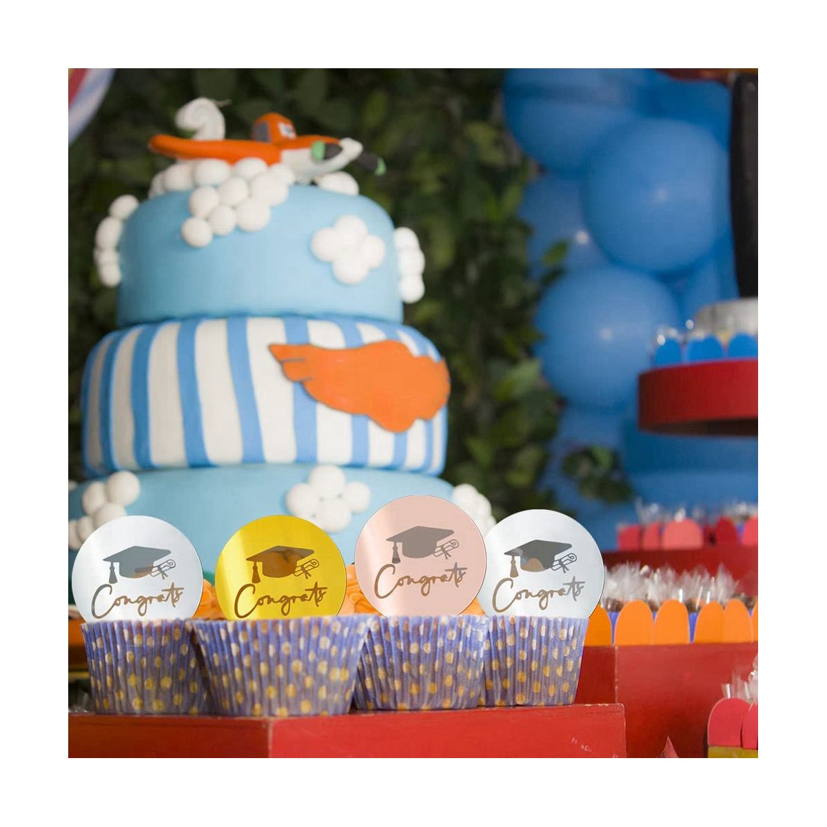 36Pcs Graduation Cupcake Toppers Acrylic Cake D