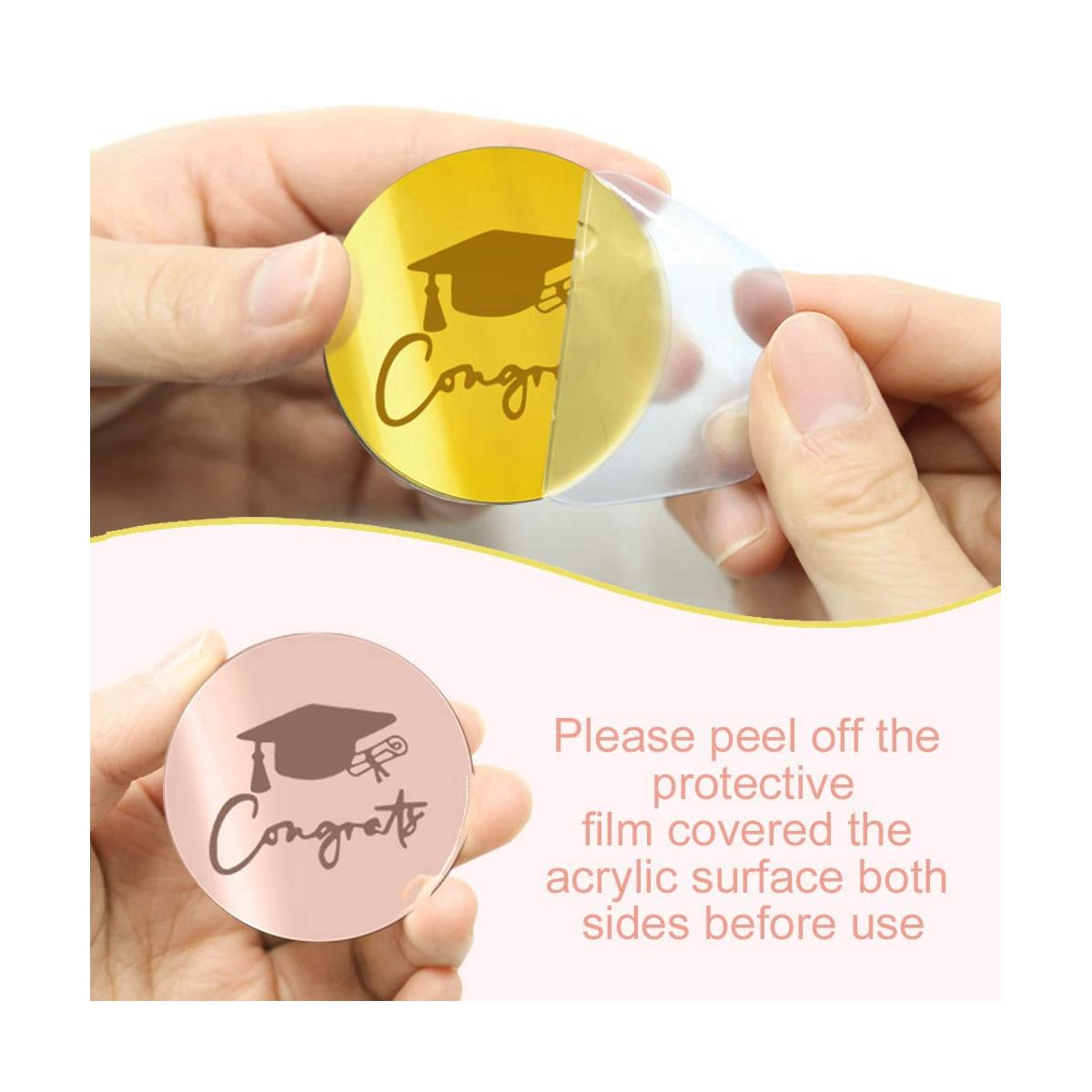 36Pcs Graduation Cupcake Toppers Acrylic Cake D
