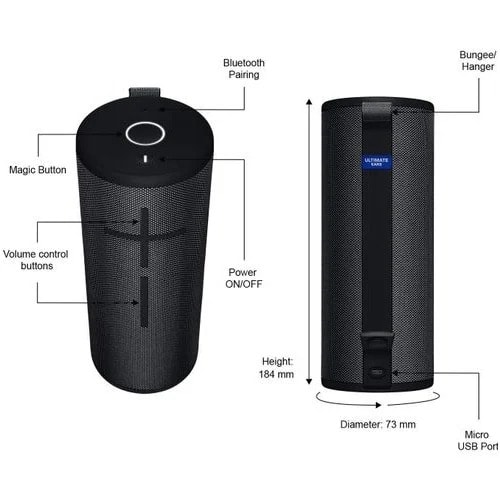 Boom 3 Portable Waterproof Bluetooth Speaker - Night Black