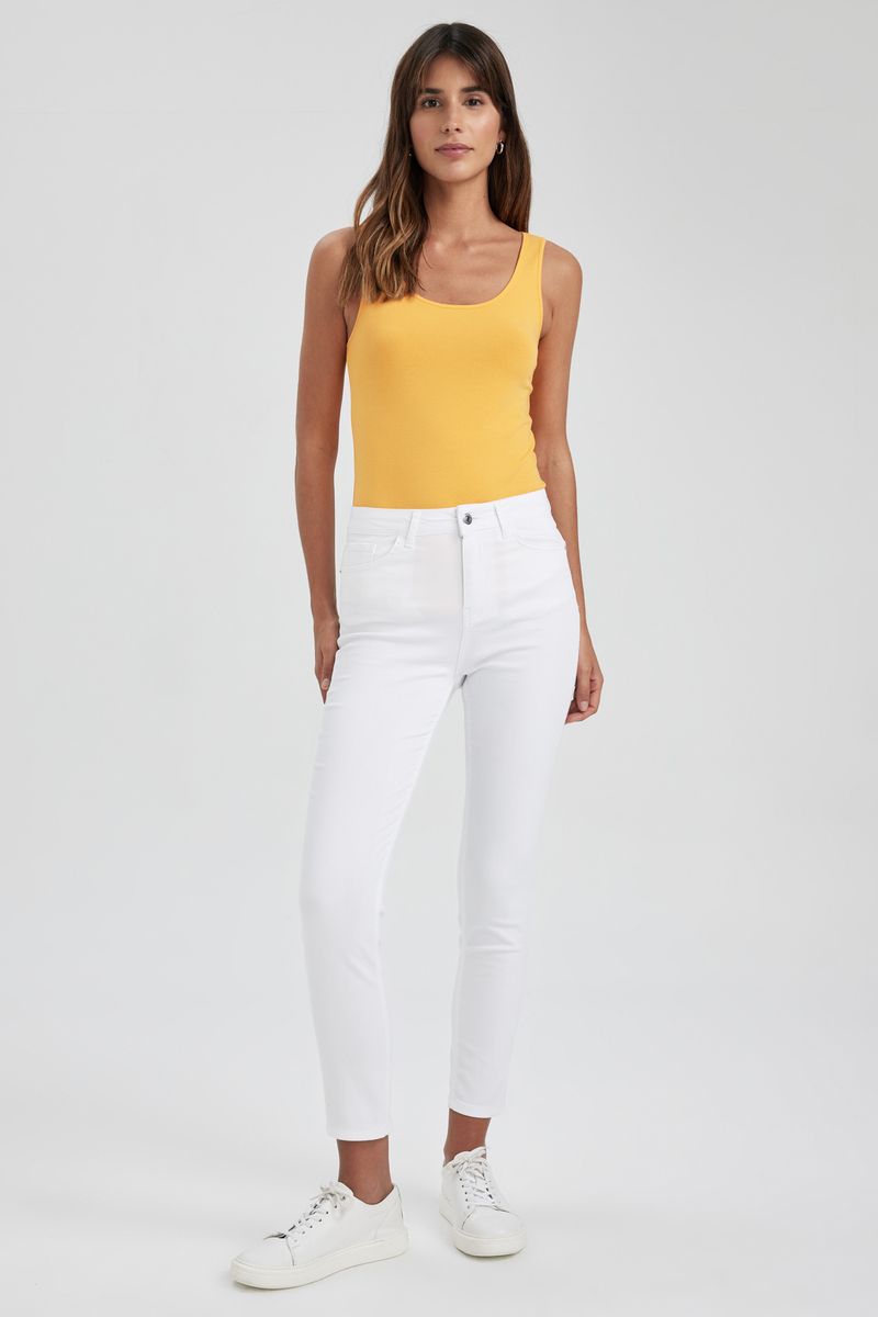Woman Slim Fit Crew Neck Knitted Athlete - Orange